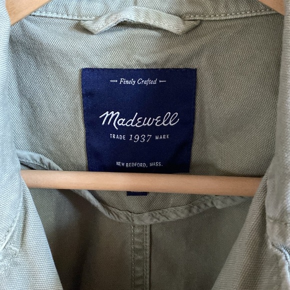 Madewell Army Green Button-Down Jacket | Size XS | Canvas Cotton - Picture 2 of 8